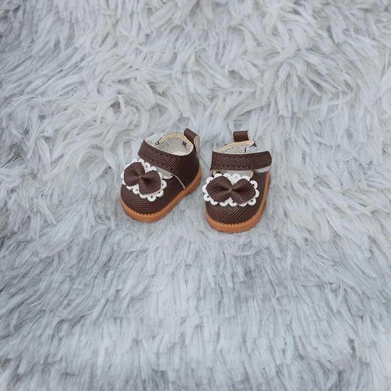 Jojedomo Compatible with Labubu Doll Shoes for 17cm Doll,Shoes Used for Labubu Accessories(GZA-Brorn) - Image 1